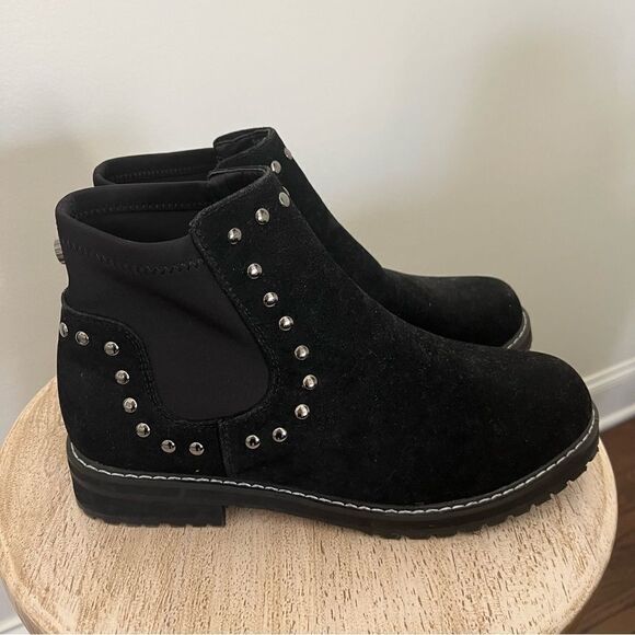 Seven For All Mankind Romanoff Waterproof Ankle Boot Black with Studs 10 NWOB - Picture 2 of 7